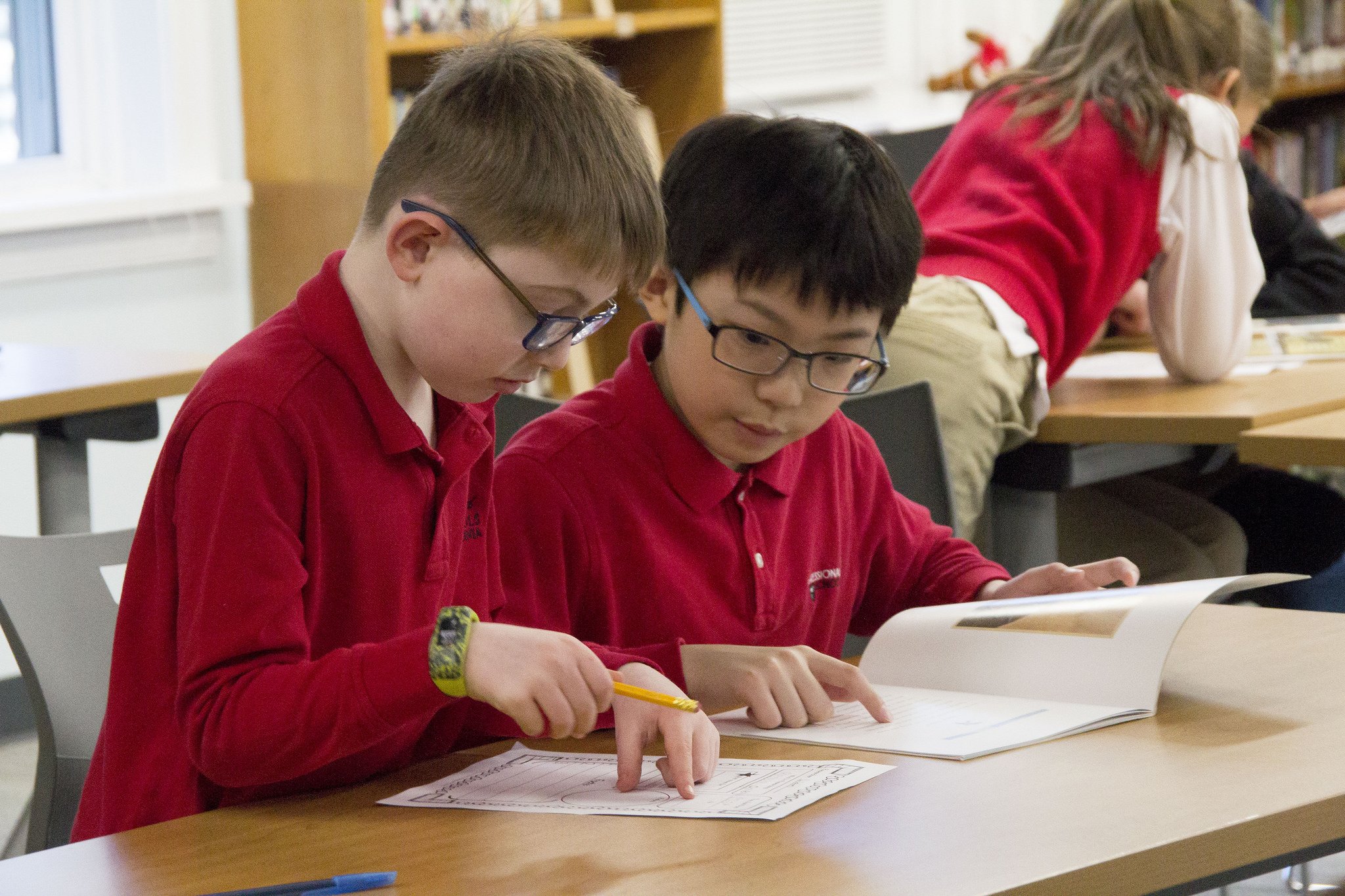 Elementary Boys Studying