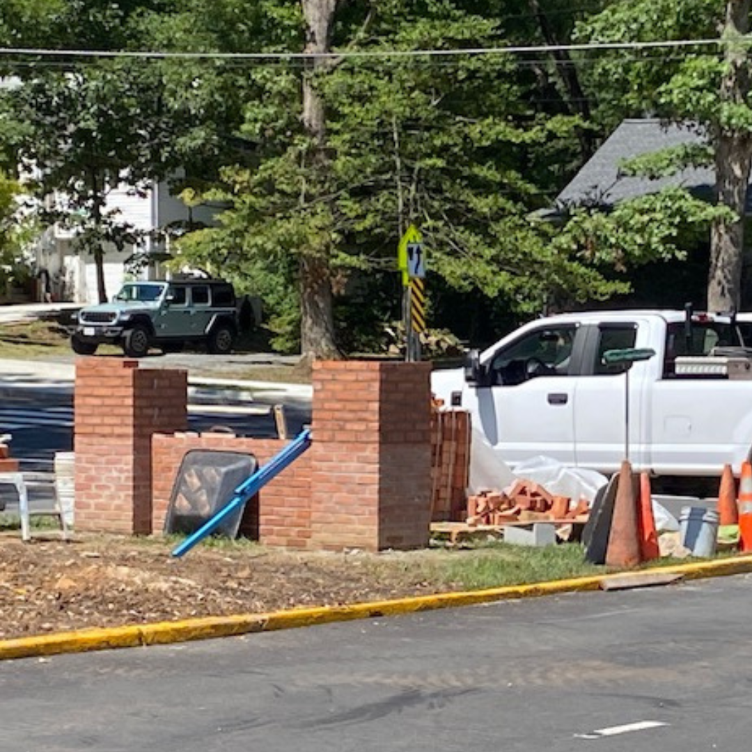 Picture of front entrance construction at Congressional School