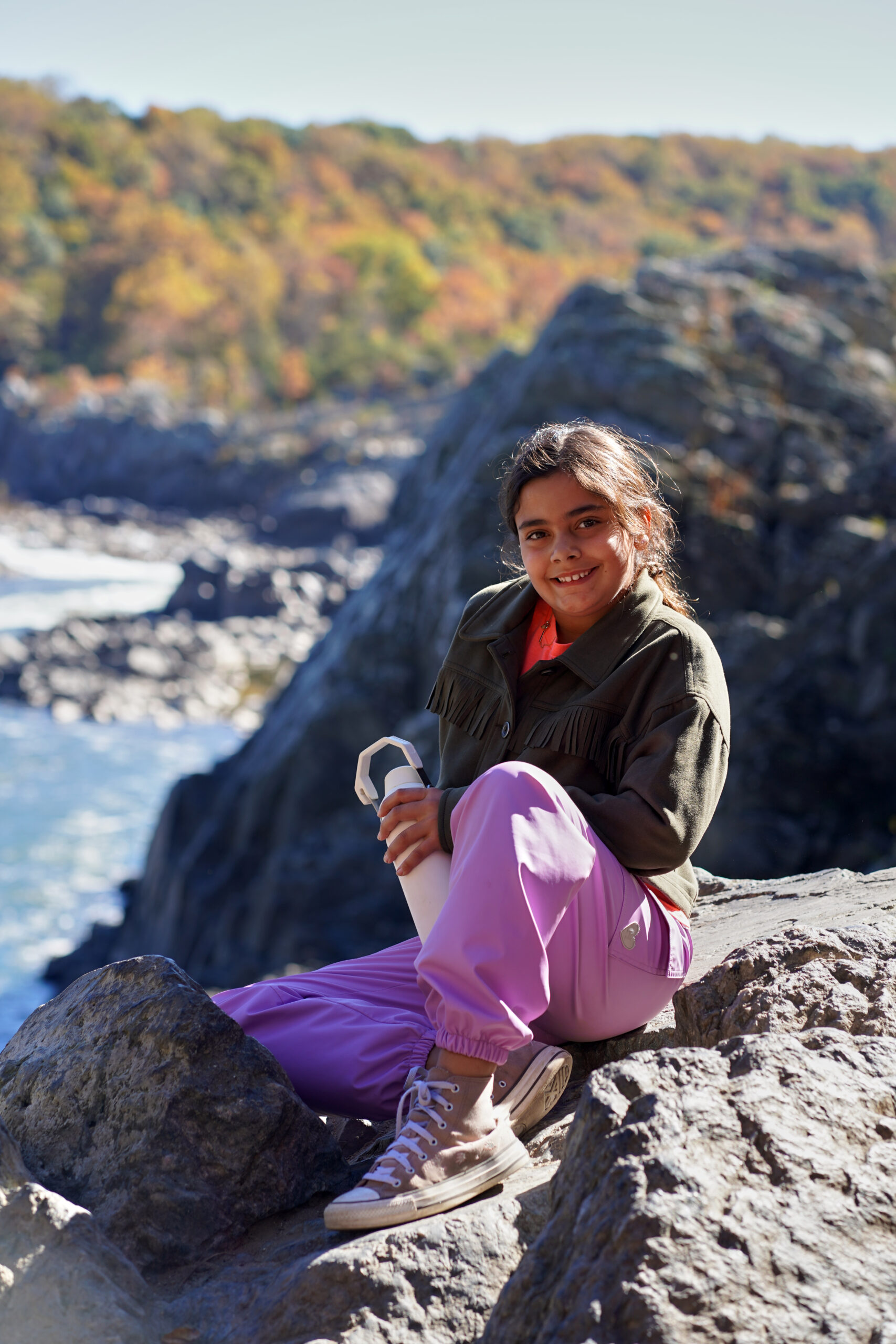 Student on a childcare day hike